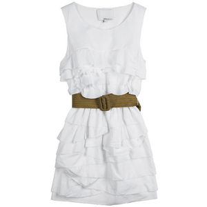 Bcbg Dress on Pair You White Dress With Tan Or Brown Hue Belt For An Added Color And